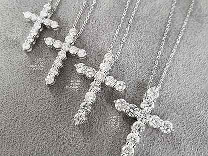 Крест с природными бриллиантами