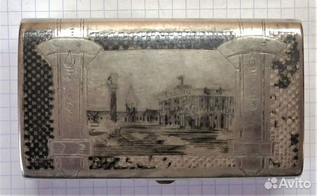 Табакерка, портсигар, царское серебро 84 проба