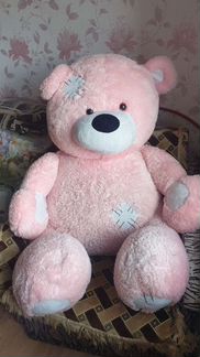 Плюшевый медведь большой розовый