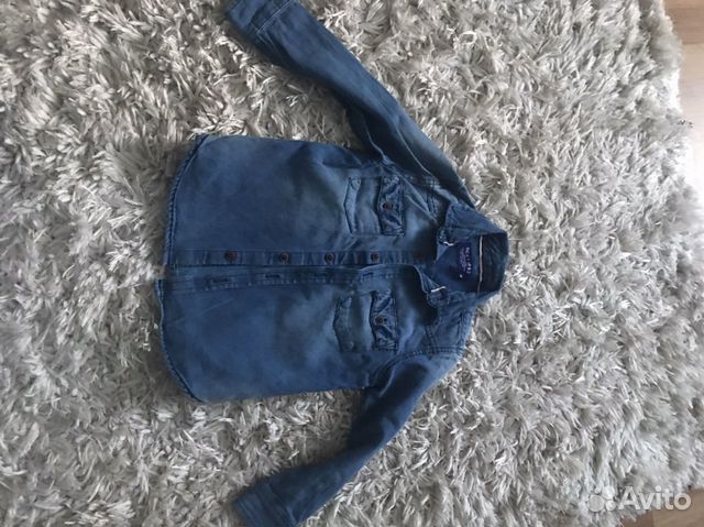 Джинсовая рубашка 110 next и толстовка hm