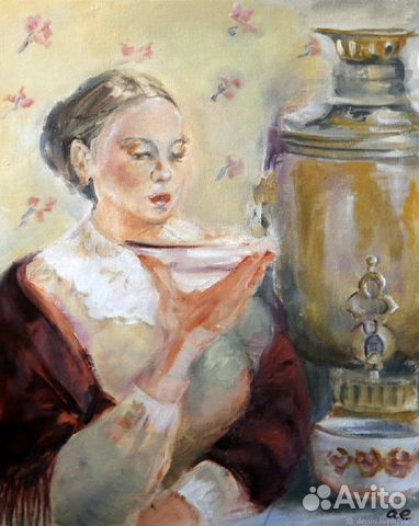 Женщина с самоваром картина