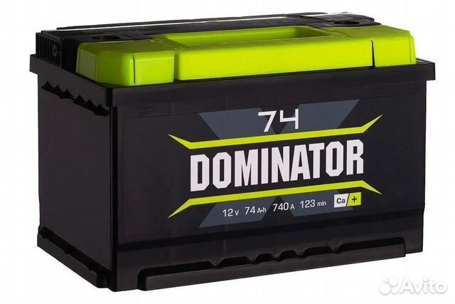 Аккумулятор автомобильный Dominator 74Ач обрат.пол