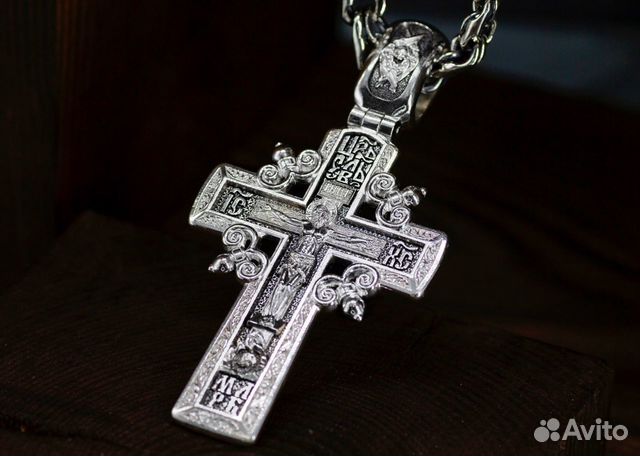 Крест православный серебряный мужской