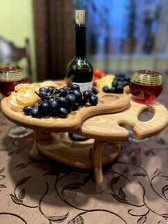 Винный столик из дуба,менажница,поднос,на 8 марта