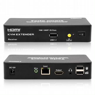 Удлинитель hdmi + USB по витой паре 50м KVM + ик