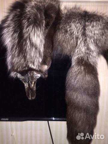 Воротник из чернобурки горжетка