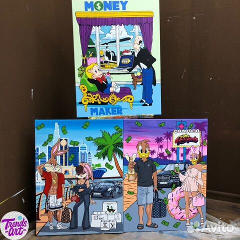 Поп стрит арт модные дизайнерские картины купить