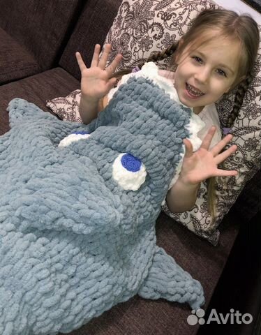 Плед Хвост русалки и акула