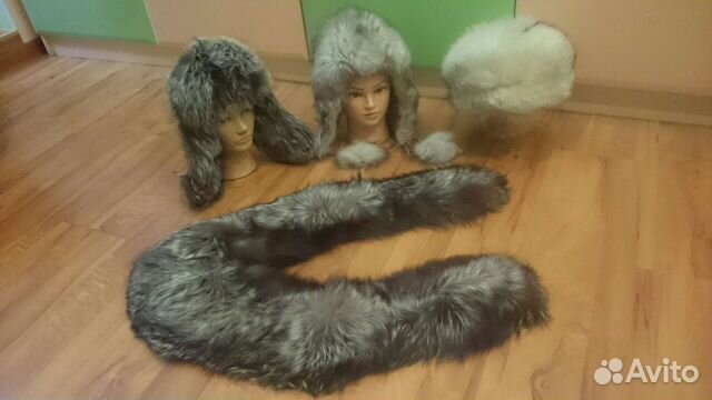 Шапки воротник чернобурка песец