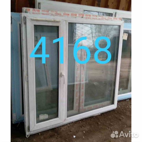 Окно бу пластиковое, 1390(в) х 1480(ш) № 4168