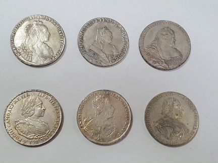 Монеты Екатерина, Пётр III, Анна и т.д