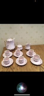 Розовый фарфор чехия. Кофейный сервиз Leander