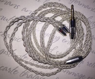 Кабель кастомный серебро mmcx 3.5 джек