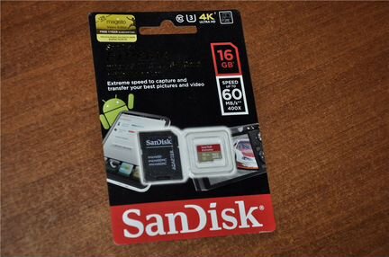SanDisk Extreme 16gb microSD (новая)