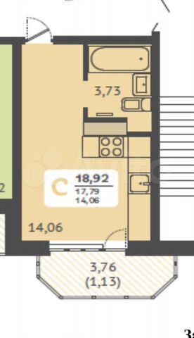 Квартира-студия, 24 м², 3/9 эт.