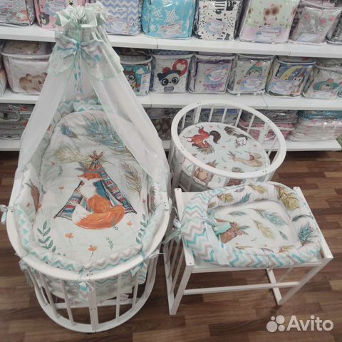 Комплект для круглой овальной детской кроватки