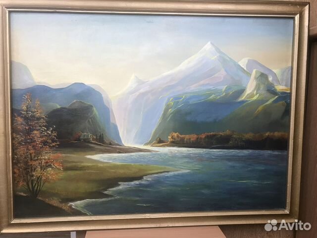 Старинная картина холст масло