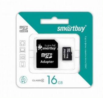 Карта памяти Micro SD 16Gb 10 Class Smartbuy