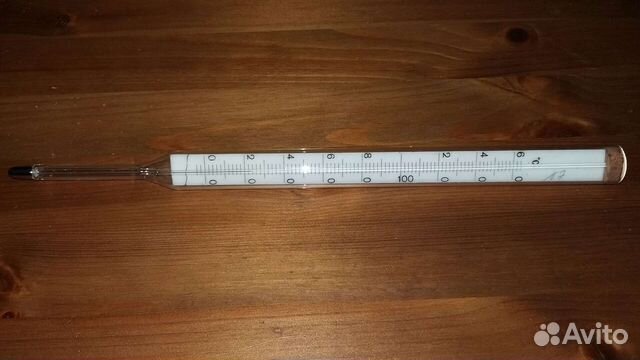 Термометр ртутный СССР лабораторный градусник