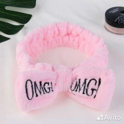 Косметическая повязка для волос OMG розовая