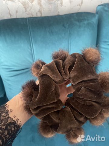 Резинка для волос, мех норка