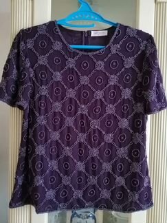 Блузка 50-52 расшита бисером ручная работа Британи