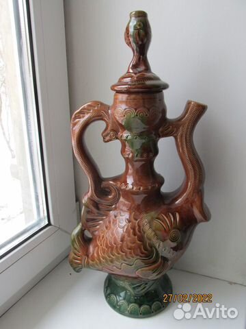 Кувшин большой заливная глина