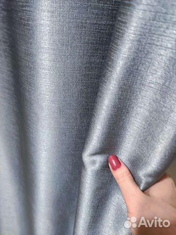 Шторы блэкаут Lux серо-голубой