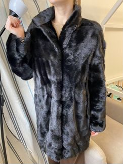 Шуба норковая чёрная 42-44