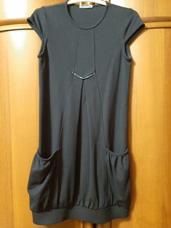 Платье - сарафан школьный темно-синий рост 134-140