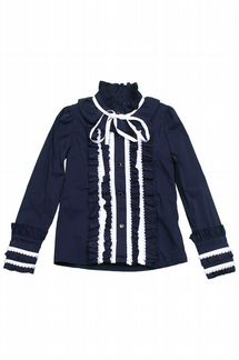 Блузка Pinetti для девочки из хлопка синяя 130 б/у