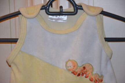 Велюровые ползунки Комбинезон без рукавов 1-2 мес