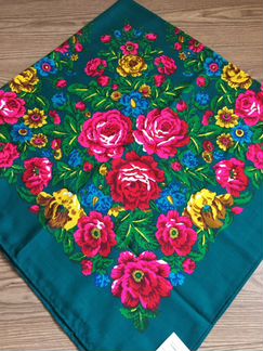 Павловопосадская шаль Розовый вечер-9