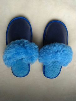 Женские кожаные тапочки из овчины