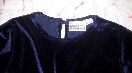 Бархатное синее платье р.110