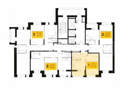 1-к квартира, 34.1 м², 8/22 эт.