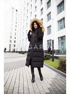 Пуховик новый длинный черный зимний