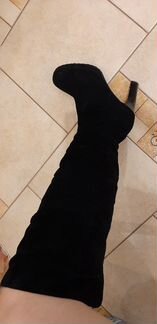 Сапоги ботфорты замша весна-осень