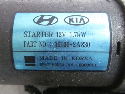 Стартер 361002A835 Hyundai Kia Хендай Киа D4FD