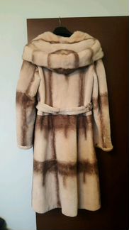 Шуба из стрижанного бобра и норки