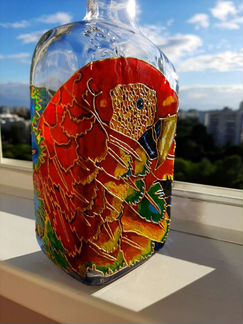 Бутылка декоративная ручная роспись