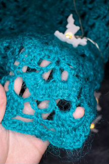 Платок шаль, шерсть, ручная вязка