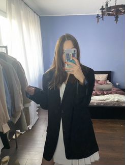 Винтажный черный однобортный пиджак