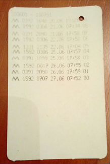 Билет метро 2001год