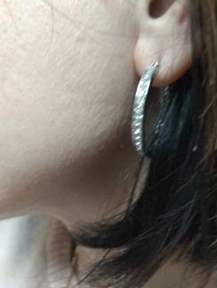 Серьги - обручи с австрийскими кристаллами