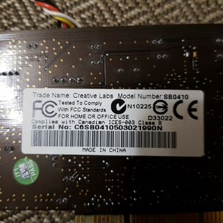 Звуковая карта Creative Labs sb0410