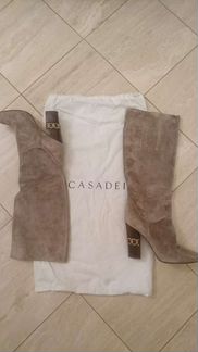 Сапоги бежевые замша Casadei