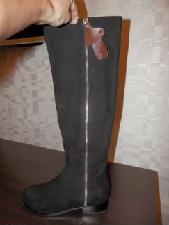 Продаю осенние замшевые черные сапоги 37 р