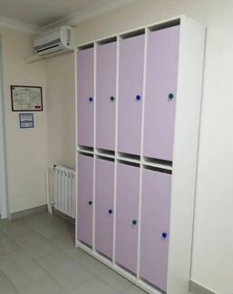 Двухъярусный шкаф для детской раздевалки 4 секции