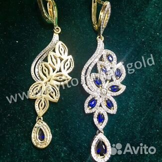 Золотые сергии с бриллиантами